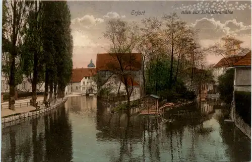 Erfurt, Blick zur Schildchenmühle -374294