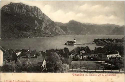 Gmunden m. Schloss Ort u. Traunstein -455454