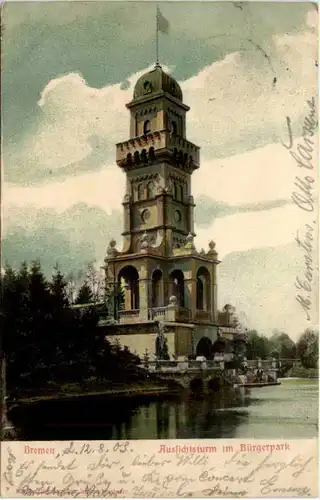 Bremen, Aussichtsturm im Bürgerpark -456644