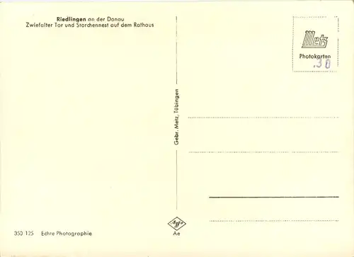 Riedlingen an der Donau, zwiefalter Tor und Storchennest auf dem Rathaus -456158