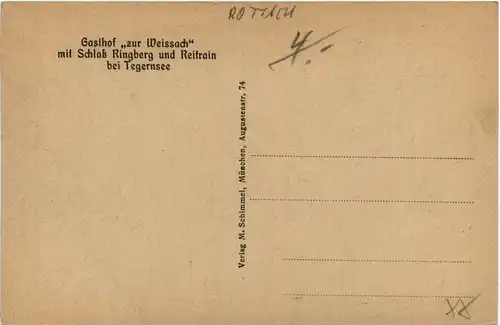 Tegernsee, Gasthof zur Weissach mit Schloss Ringberg und Reitrain -456398