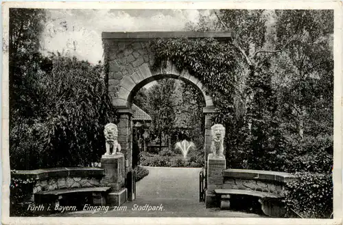 Fürth i. Bayern, Eingang zum Stadtpark -456944