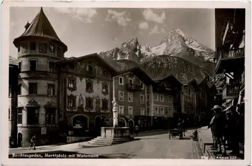 Berchtesgaden, Marktplatz mit Watzmann -456386
