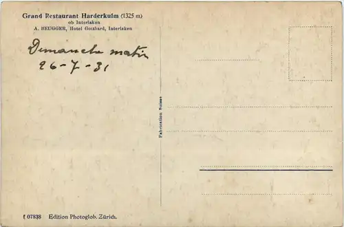 Grand Restaurant Harderkulm ob Interlaken -438970