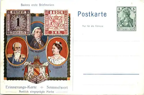 Badens erste Briefmarke - Ganzsache -77530