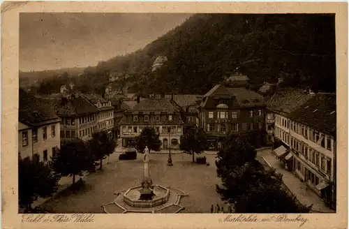 Suhl i.Thür.Wald, Marktplatz mit Domberg -457146