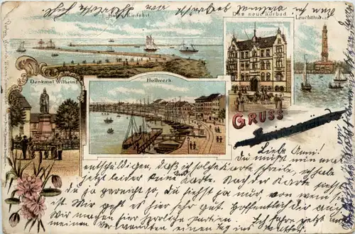 Gruss aus Swinemünde - Litho - Eckknick - Bahnpost Berlin - Bernau -453852