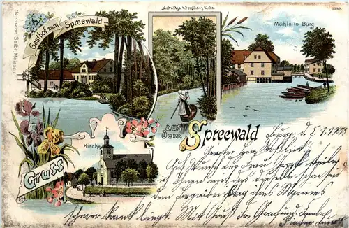 Gruss aus dem Spreewald - Litho - Burg -454072