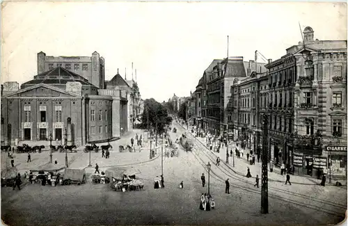 Kattowitz - Friedrichstrasse mit Stadttheater - Feldpost -454178