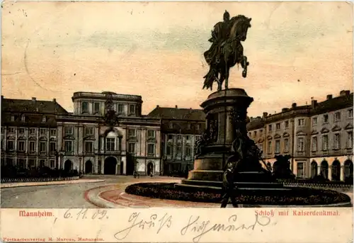 Mannheim - Schloss mit Kaiserdenkmal -454292