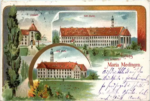 Gruss aus Kloster Maria Medingen - Litho - Mödingen -78186