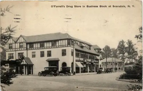 Scarsdale - O Farrells Drug Store in Business Block -457912