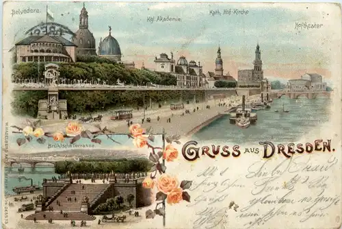 Gruss aus Dresden - Litho -454634