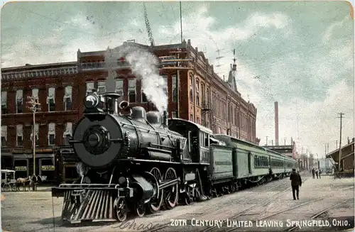 20th Century Limited leaving Springfield Railway -458072