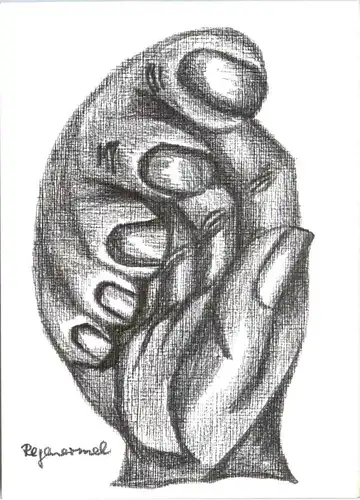 Handgemalt Künstlerkarte Regenermel -78786