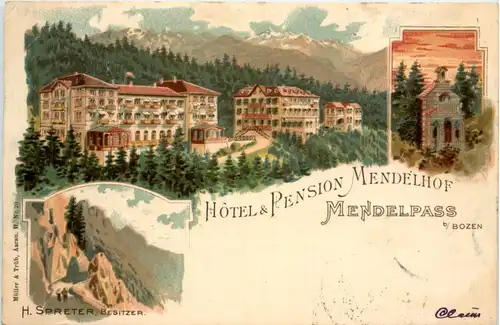 Mendelpass bei Bozen - Hotel Mendelhof - Litho -458908