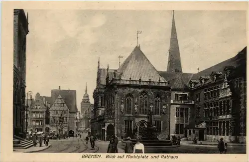 Bremen, Blick auf Marktplatz und Rathaus -357400