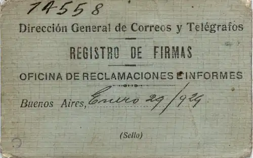 Argentina - Ausweis Rgistro de Firmas -458588