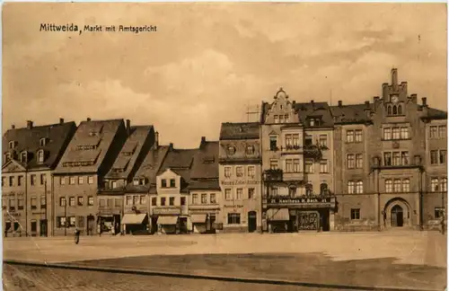 Mittweida - Markt mit Amtsgericht -454648