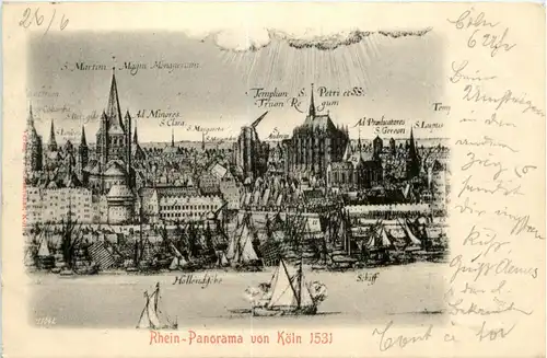 Rhein Panorama von Köln 1531 -442040