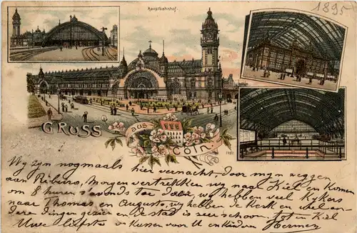 Gruss aus Köln - Litho - Bahnhof 1895 -442180