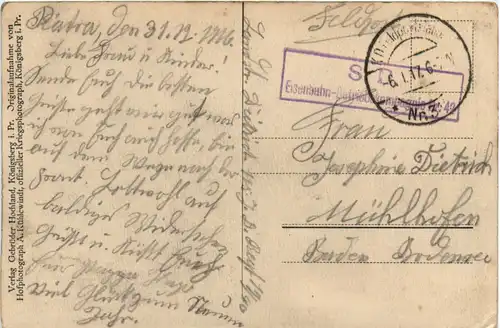 Libau - gesprengte Chausseebrücke - Feldpost Eisenbahn-Betriebskompagnie -461164