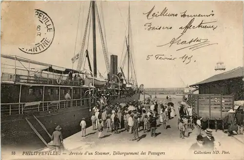 Philippeville, Arrivie dùn Steamer, Debarqement des Passagers -362908