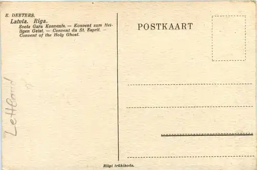 Riga - Künstlerkarte E. Deeters - Konvent zum Heiligen Geist -461014