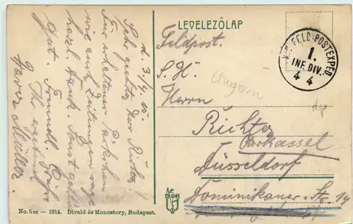 Heimkehr - Hortobagyer Puszta - Feldpost 1. Inf. Division -463412