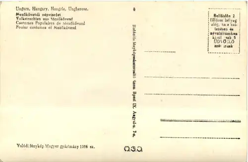 Hungary - Volkstrachten aus Mezökövesd -463456