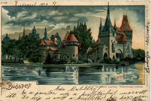 Budapest - Historisches Schloss - Litho -463956