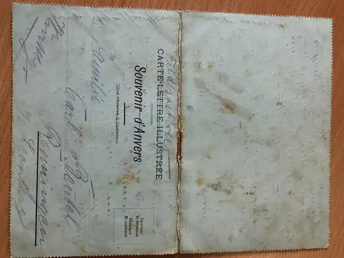 Souvenir d Anvers - Feldpostbrief mit 12 Bildern -S327