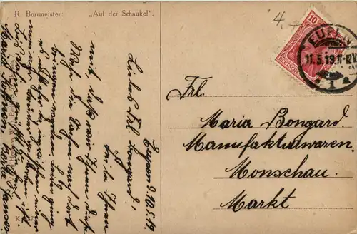 Künstlerkarte Borrmeister - Auf der Schaukel -464416