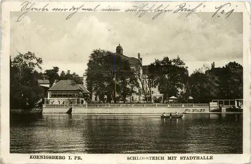 Königsberg - Schlossteich mit Stadthalle -464566