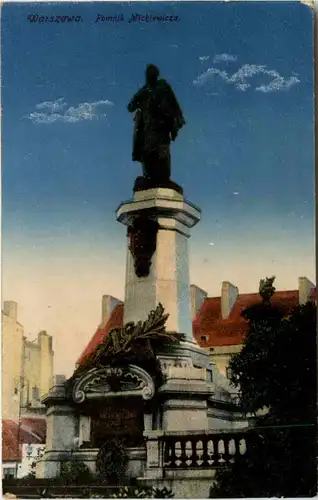 Warszawa - Pomnik Mickiewicza - Feldpost Lazarett -464438
