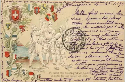 Rütli - Prägekarte - Litho -466280