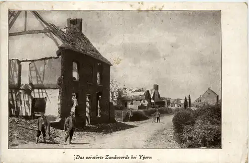 Das zerstörte Zandvoorde bei Ypern -465194