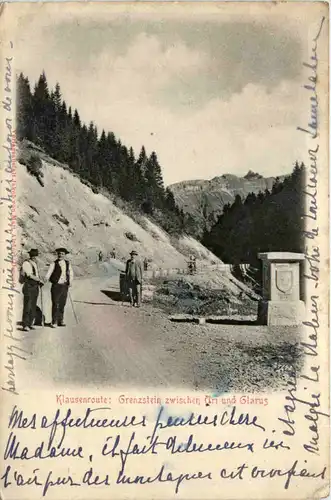 Klausenroute - Grenzstein zwischen Uri umnd Glarus -466878