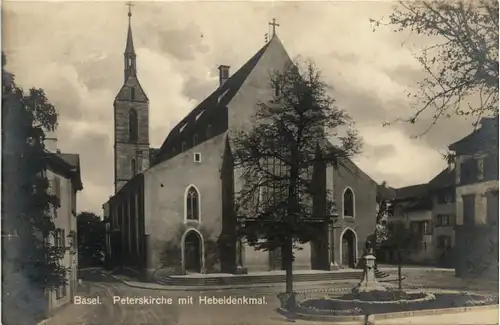 Basel - Peterskirche mit Hebeldenkmal -466926