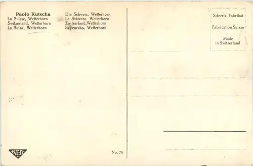 Wetterhorn - Künstlerkarte Kutscha -466984