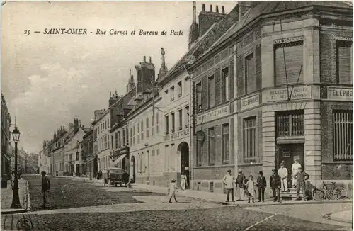 Saint Omer - Rue Carnot et Bureau de Poste -467928