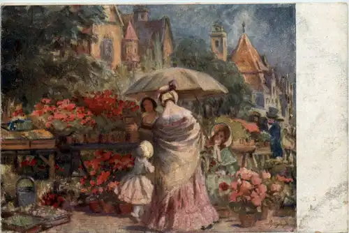 Künstlerkarte Gergely - Blumenmarkt -468692