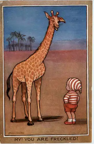 Giraffe - Humor - My! You are Freckled -468674