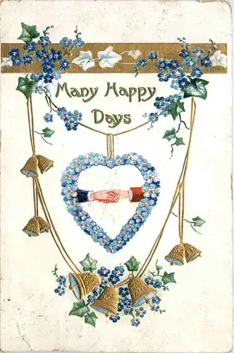 Many happy days - Prägekarte -468832