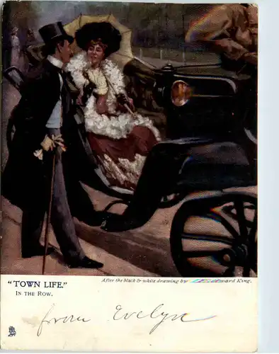 Künstlerkarte Edward King - Town Life -468940