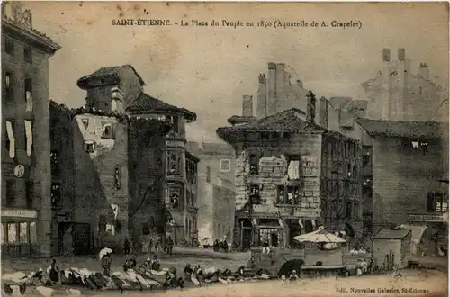 Saint Etienne, La Place du Peuple en 1850 -365954
