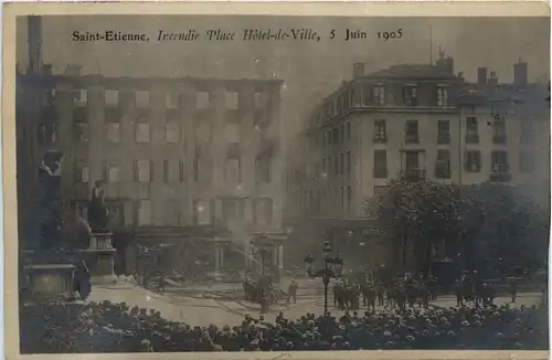 Saint-Etienne, Incendie Place Hotel-de-Ville -366134