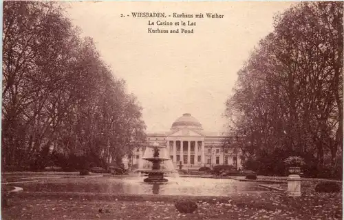 Wiesbaden, Kurhaus mit Weiher -360032