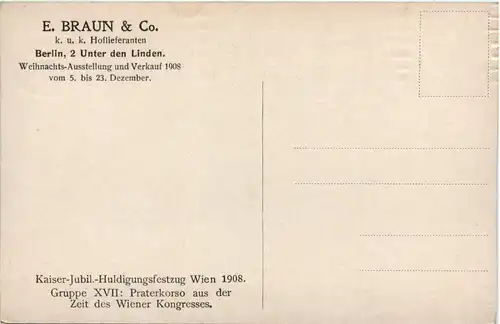 Wien - Kaiser Jubiläum Huldigungsfestzug 1908 -470816
