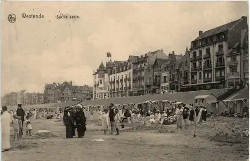 Westende - Sur le sable - Feldpost 55. Reserve Division -471492